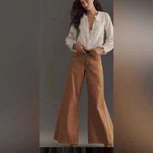 Anthropologie Pilcro Adi Relaxed Flare Pants Herringbone Edition Size 26